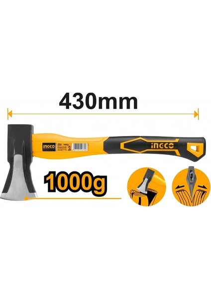 Ngco Fiberglass Saplı Kampçı Odun Baltası 1000 gr