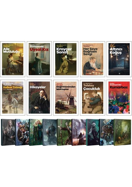 Aiile Mutluluğu - Uysal Kız - Altıncı Koğuş - Kumarbaz 10'lu Kitap Set - 9'lu Fantastik Defter Set