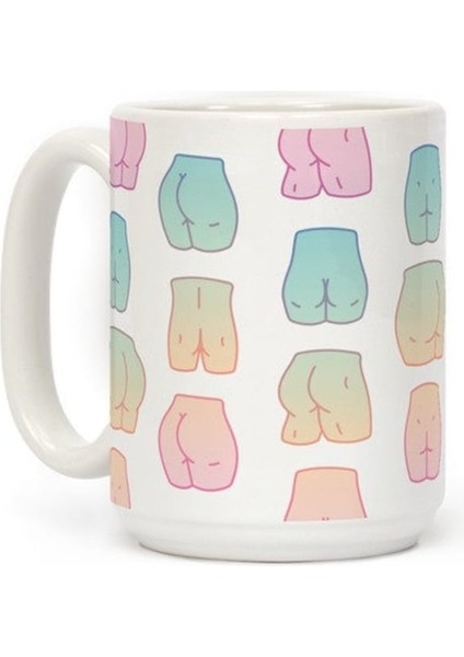 Kawaii Pastel Popo Desenli Kupa Ingilizce Kupa