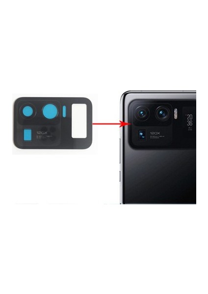 Xiaomi Mi 11 Ultra Arka Kamera Camı Lens Yapışkanlı