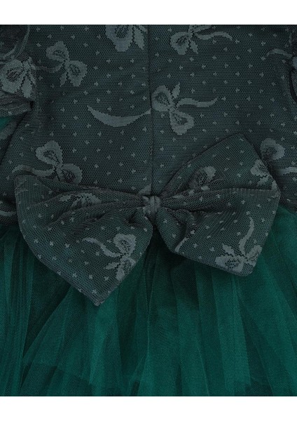 Kız Çocuk Kolu Fırfırlı Fiyonk Detay Fermuarlı Tokalı Elbise fırsatları