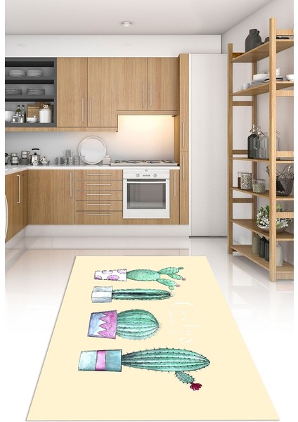 Dijital Baskılı Kaymaz Taban Yıkanabilir Renkli Modern Mutfak Halısı, N-Mutfak-30-Bej, modelleri