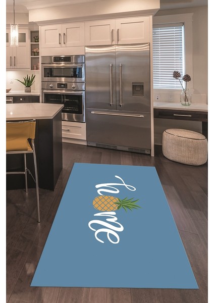 Dijital Baskılı Kaymaz Taban Yıkanabilir Home Yazılı Mutfak Halısı, N-Mutfak-31-Mavi, modelleri
