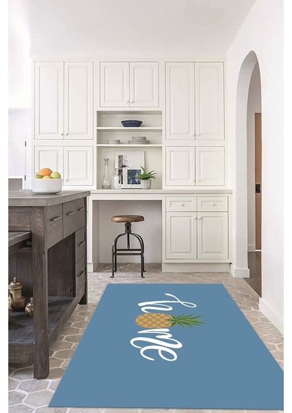 Dijital Baskılı Kaymaz Taban Yıkanabilir Home Yazılı Mutfak Halısı, N-Mutfak-31-Mavi, fırsatları