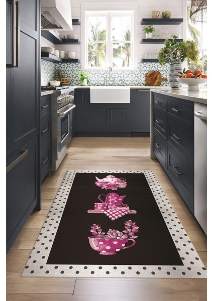 Dijital Baskılı Kaymaz Taban Yıkanabilir Renkli Modern Mutfak Halısı, N-Mutfak-01-Pembe, fırsatları
