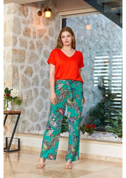 Kadın Turuncu Pijama Takımı 24547