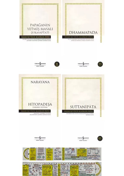 Papağanın Yetmiş Masalı - Dhammapada - Hitopadeşa - Suttanipata- 4'lü Kitap Set + Matematik Öğreten Ayraç