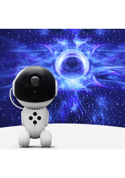 Uzay Robotu Yıldızlı Gökyüzü Projektör Lambası Yıldızlı Atmosfer Projeksiyon Küçük Masa Lambası Lazer Bulutsusu Gece Lambası (Yurt Dışından)