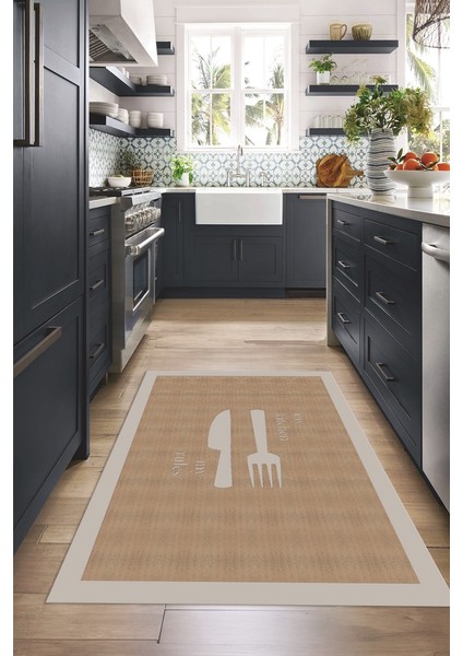 Dijital Baskılı Kaymaz Taban Yıkanabilir Kitchen Yazılı Mutfak Halısı, N-Mutfak-09-Gri, modelleri