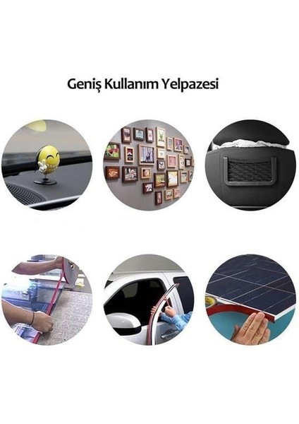 2 Metre Güçlü Yapışma Etkili Çift Taraflı Slikon Pratik Şeffaf Bant