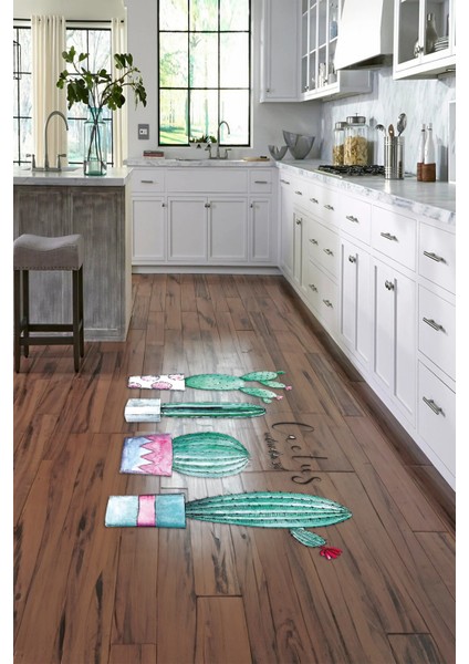 Dijital Baskılı Kaymaz Yıkanabilir Renkli Modern Oval Mutfak Halısı, N-O-Mutfak-30-Beyaz,
