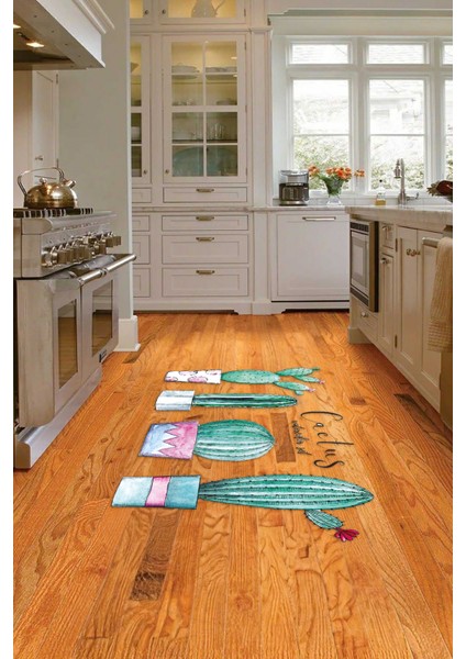 Dijital Baskılı Kaymaz Yıkanabilir Renkli Modern Oval Mutfak Halısı, N-O-Mutfak-30-Beyaz,