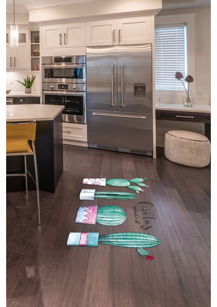 Dijital Baskılı Kaymaz Yıkanabilir Renkli Modern Oval Mutfak Halısı, N-O-Mutfak-30-Beyaz,