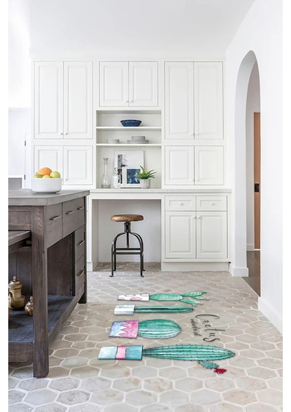 Dijital Baskılı Kaymaz Yıkanabilir Renkli Modern Oval Mutfak Halısı, N-O-Mutfak-30-Beyaz,