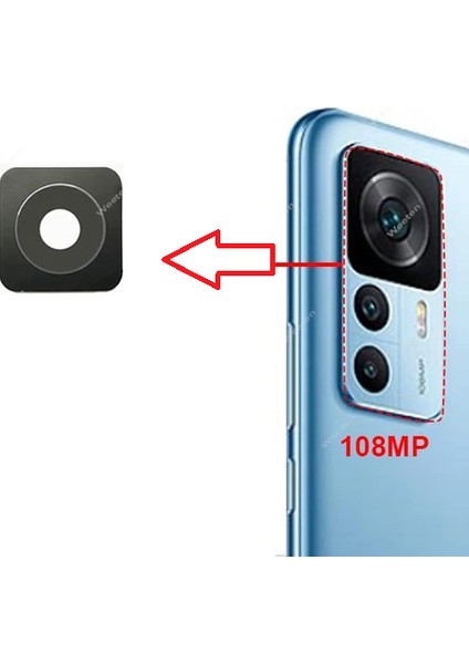 Xiaomi Mi 12T Arka Kamera Camı Lens Yapışkanlı