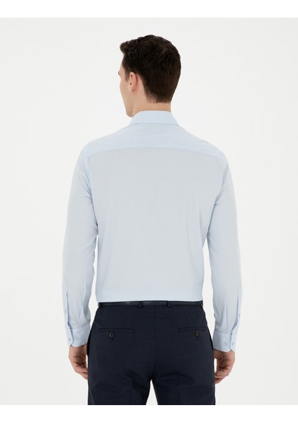 Erkek Açık Mavi Slim Fit Uzun Kollu Gömlek 50282982-VR003