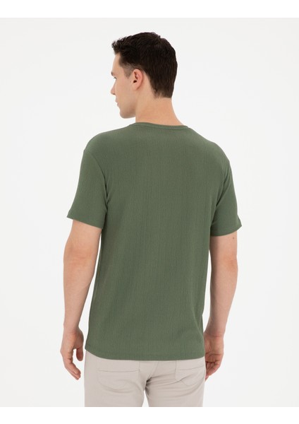 Erkek Haki Slim Fit Tişört 50288914-VR027