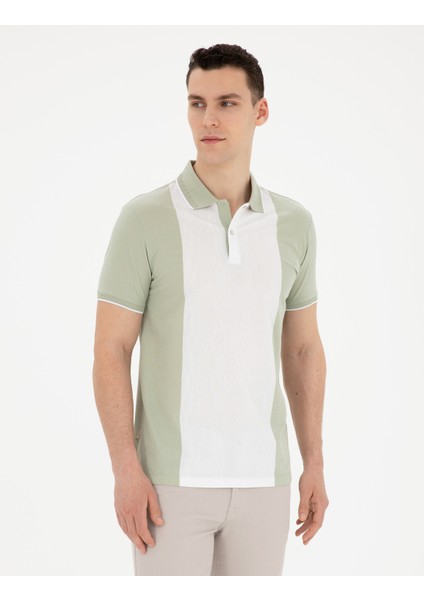 Erkek Yeşil Slim Fit Tişört 50284314-VR016