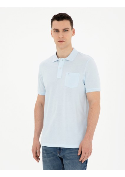 Erkek Açık Mavi Regular Fit Basic Tişört 50280753-VR095