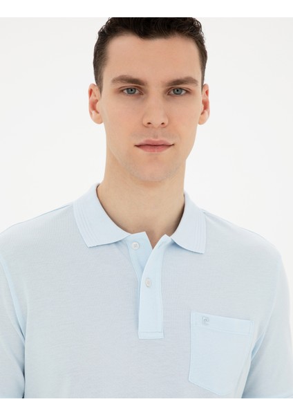 Erkek Açık Mavi Regular Fit Basic Tişört 50280753-VR095 fiyatları