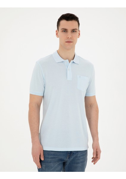 Erkek Açık Mavi Regular Fit Basic Tişört 50280753-VR095 modelleri