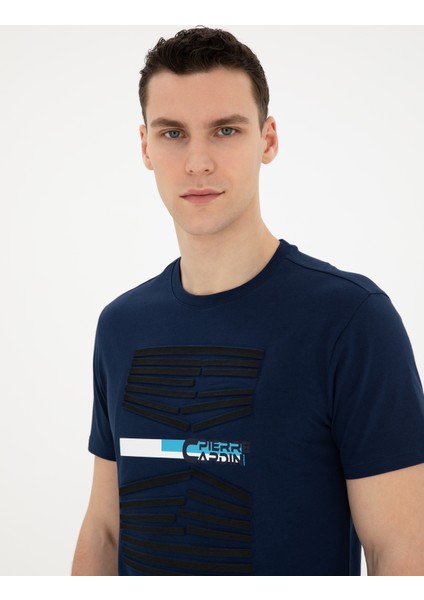 Erkek Lacivert Slim Fit Tişört 50281056-VR033