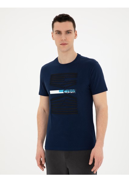 Erkek Lacivert Slim Fit Tişört 50281056-VR033