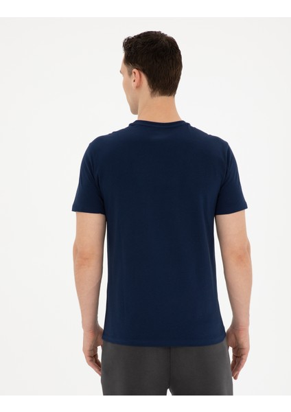 Erkek Lacivert Slim Fit Tişört 50281056-VR033