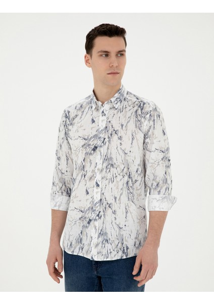 Erkek Açık Mavi Regular Fit Uzun Kollu Gömlek 50284239-VR095