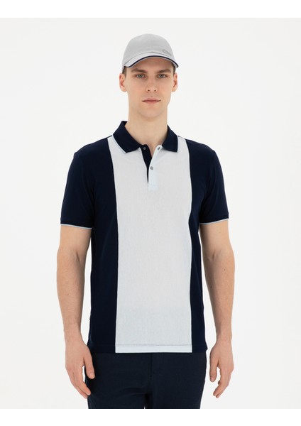 Erkek Lacivert Slim Fit Tişört 50284314-VR033