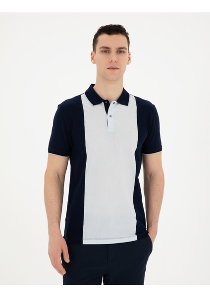 Erkek Lacivert Slim Fit Tişört 50284314-VR033 modelleri