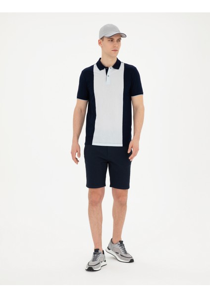 Erkek Lacivert Slim Fit Tişört 50284314-VR033 fırsatları