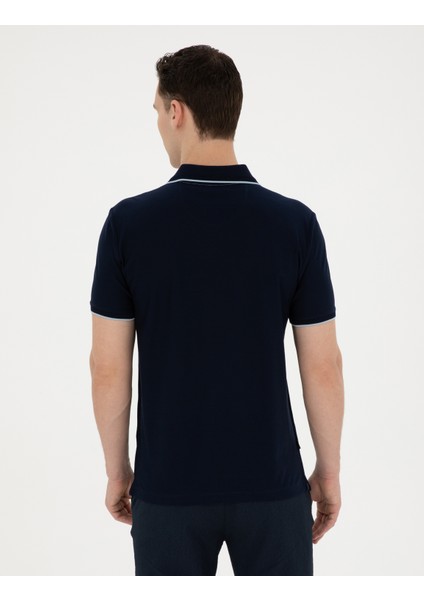 Erkek Lacivert Slim Fit Tişört 50284314-VR033 indirimleri