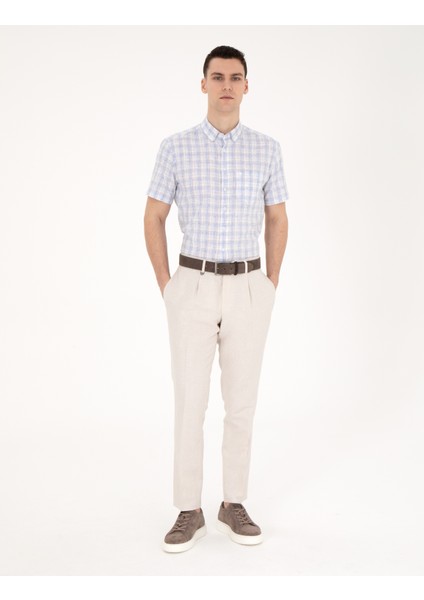 Erkek Açık Mavi Regular Fit Kısa Kollu Gömlek 50288785-VR003 fırsatları
