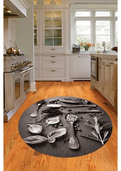 3D Dijital Baskılı Kaymaz Yıkanabilir Renkli Modern Yuvarlak Mutfak Halısı, N-Y-Mutfak-27-Gri, fiyatları