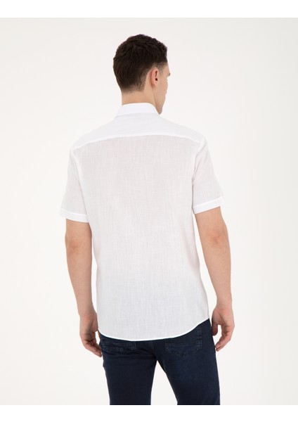 Erkek Beyaz Regular Fit Kısa Kollu Gömlek 50284267-VR013 indirimleri