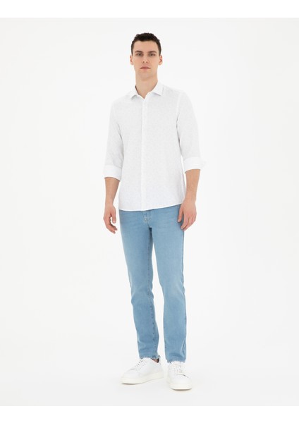 Erkek Limon Slim Fit Uzun Kollu Gömlek 50283501-VR035 fırsatları