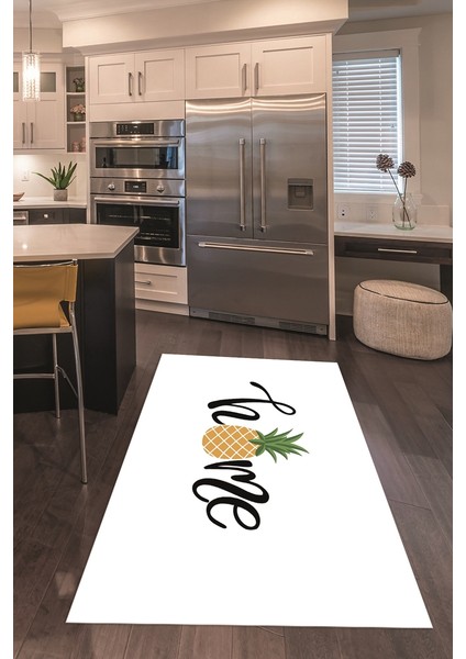 Dijital Baskılı Kaymaz Taban Yıkanabilir Home Yazılı Mutfak Halısı, N-Mutfak-31-Beyaz, modelleri