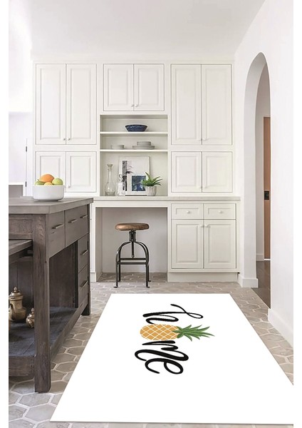 Dijital Baskılı Kaymaz Taban Yıkanabilir Home Yazılı Mutfak Halısı, N-Mutfak-31-Beyaz, fırsatları