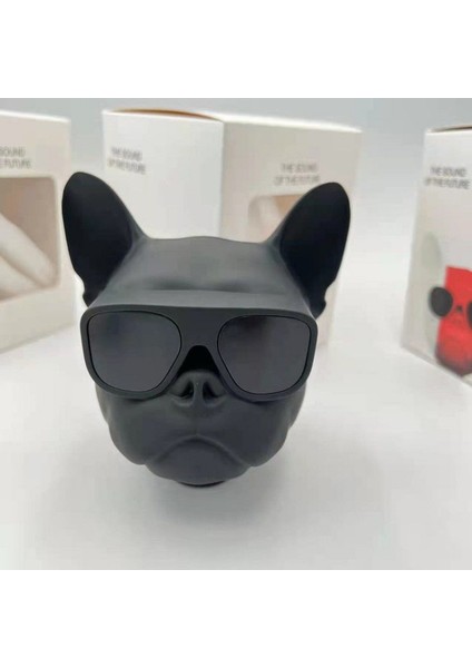 Fransız Bulldog Bluetooth Hoparlör Köpek Kafası Ses Süper Bas Açık Mini Çelik Top Sevimli Kablosuz Taşınabilir (Yurt Dışından)