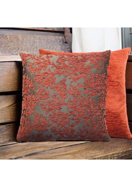 Mercan Desenli Kiremit Kırlent Kılıfı Seti -2 Adet 45CM*45CM