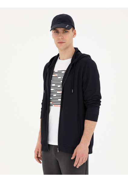 Erkek Lacivert Regular Fit Örme Hırka 50285212-VR033