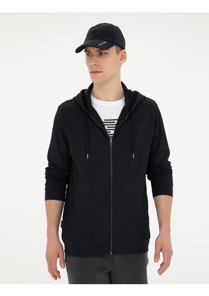 Erkek Lacivert Regular Fit Örme Hırka 50285212-VR033