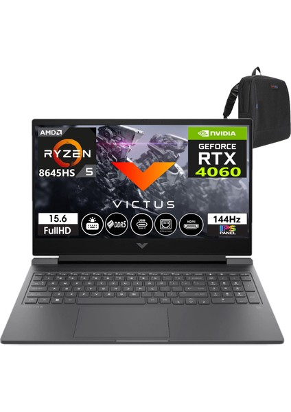 Hp Victus W15-FB2010NT Amd Ryzen 5-8645HS 24GB Ddr5 4tb SSD 8gb/ RTX4060 Freedos 15.6" 144 Hz Fhd IPS Taşınabilir Bilgisayar VİCTUSA05NJEA04+WEBLEGELSINÇANTA