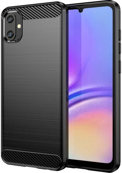 Samsung Galaxy A05 Brushed Carbon Fiber Silikon Kılıf - Siyah AL3332