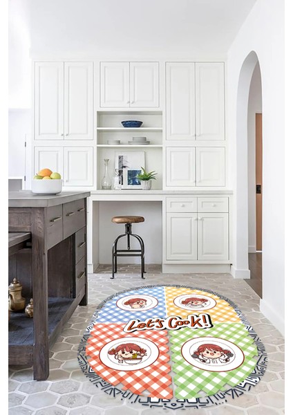 Dijital Baskılı Kaymaz Yıkanabilir Renkli Modern Oval Mutfak Halısı, N-O-Mutfak-36-Renkli, fırsatları