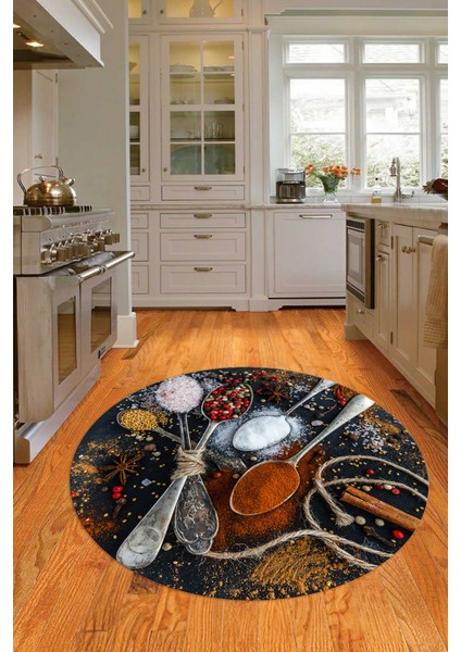 3D Dijital Baskılı Kaymaz Yıkanabilir Renkli Modern Yuvarlak Mutfak Halısı, N-Y-Mutfak-19-Renkli, modelleri