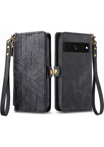 Google Piksel 7 Pro Için Flip Case Basit Iş Cüzdan Kapak Kılıfı (Yurt Dışından)