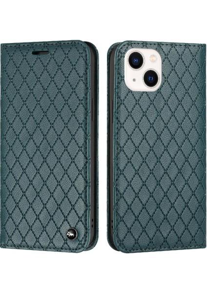 IPhone 13 Için Kılıf Flip Cüzdan Kartvizit Yuvaları Tutucu Manyetik Kabuk (Yurt Dışından)