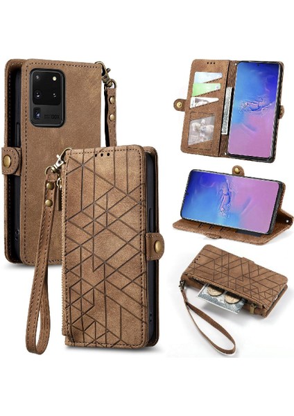 Samsung Galaxy S20 Ultra Darbeye Deri Kılıf Için Flip Case Basit (Yurt Dışından)